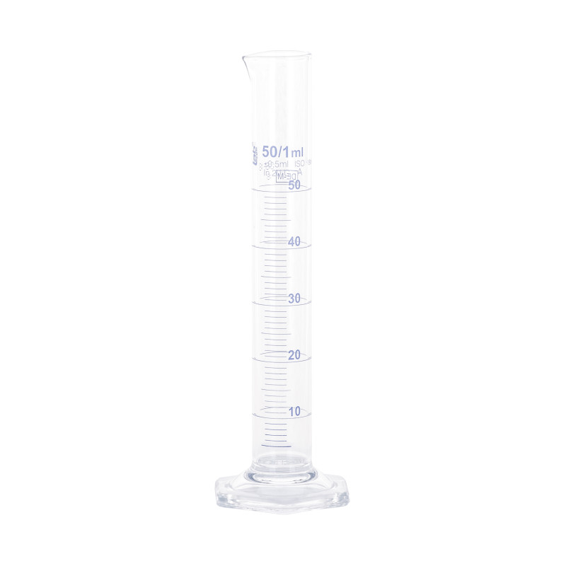 Glass Measuring Cylinder Tall Form Borosilicate Glass 50ml LabCo