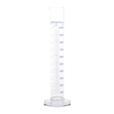 Glass Measuring Cylinder Tall Form Borosilicate Glass 1000ml LabCo